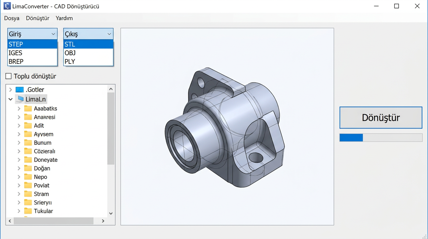 LimaConverter - CAD Format Dönüştürücü arayüz